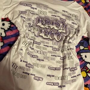 Y2K off shoulder graphic top